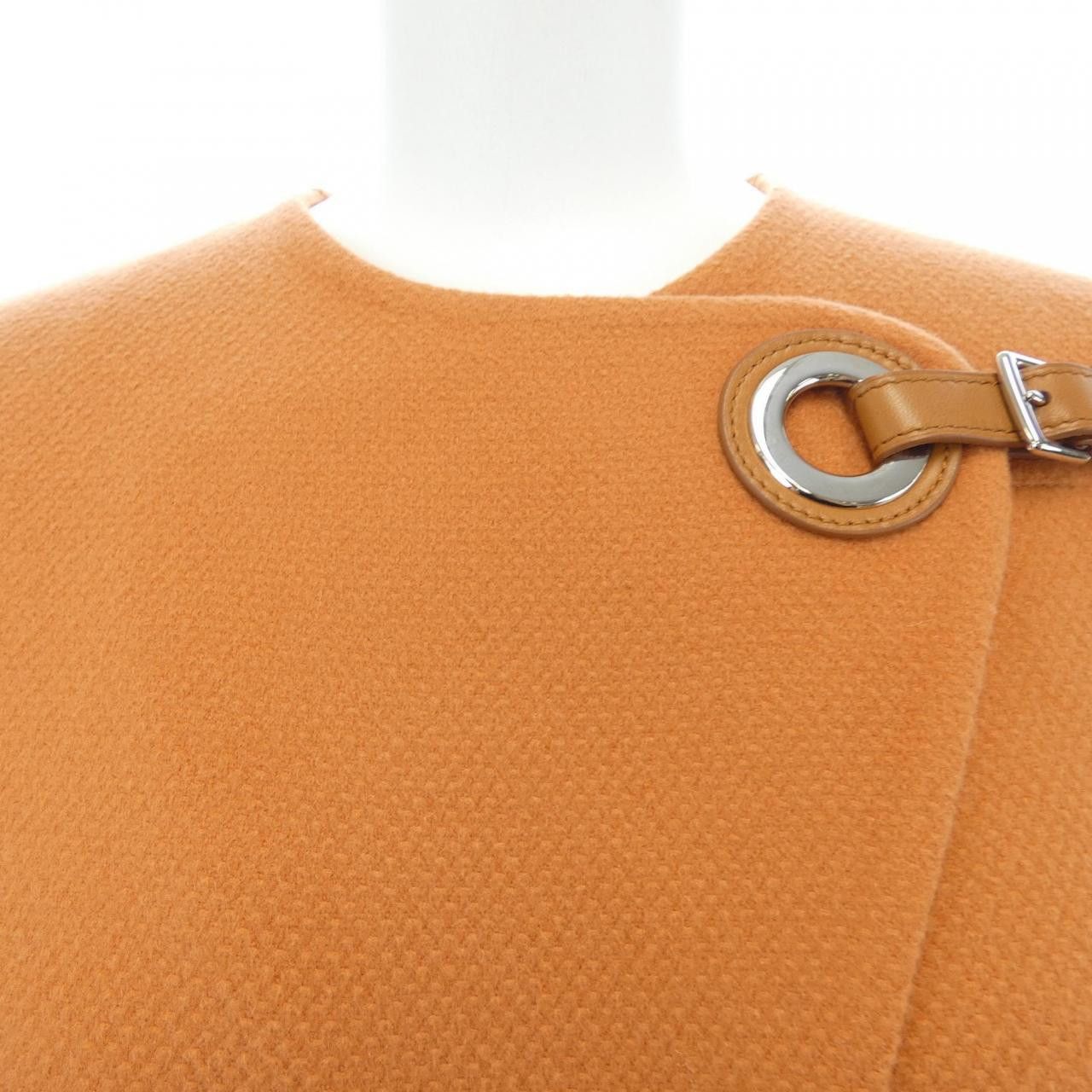 Hermes Hermes Hermes Eyelet Scrub Cashmere Coat Textile Outerwear DUTY FREE for USA Size ONE SIZE - 5 Thumbnail