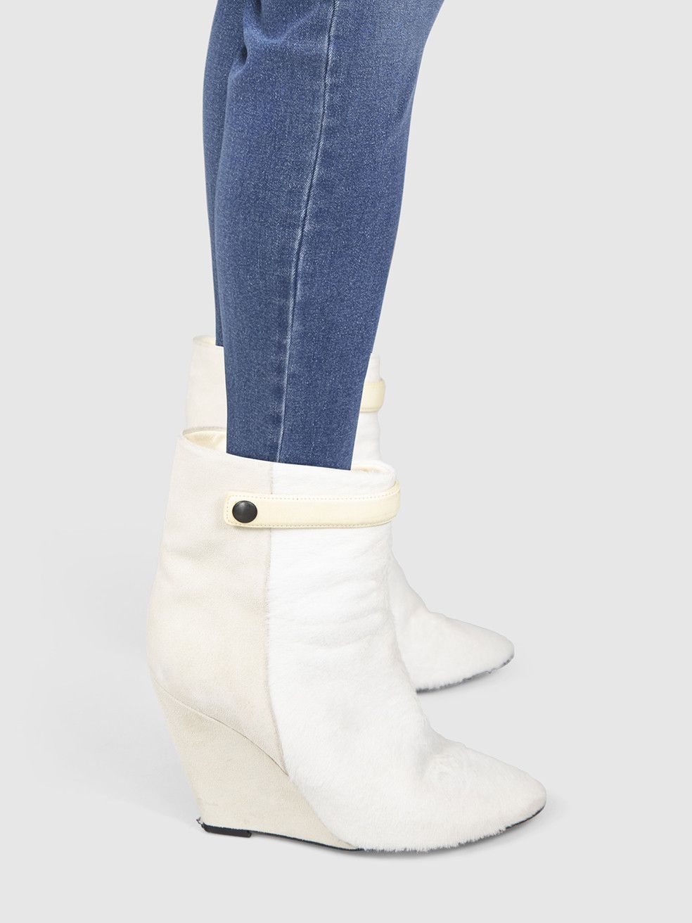 Isabel Marant White Suede & Pony Calfskin Boots Size US 10 / IT 40 - 2 Thumbnail