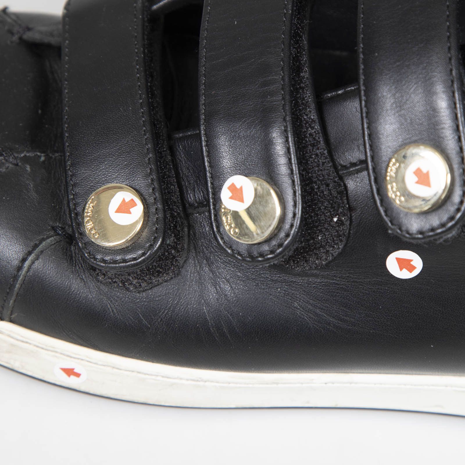 Jimmy Choo Black Leather NY Velcro Trainers Size US 8.5 / IT 38.5 - 14 Thumbnail