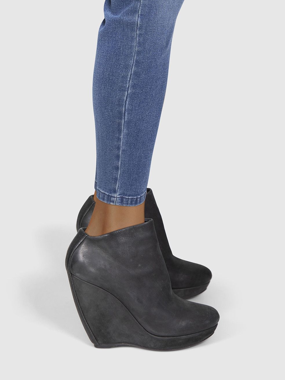 Balenciaga Black Nubuck Wedge Boots Size US 9 / IT 39 - 2 Thumbnail