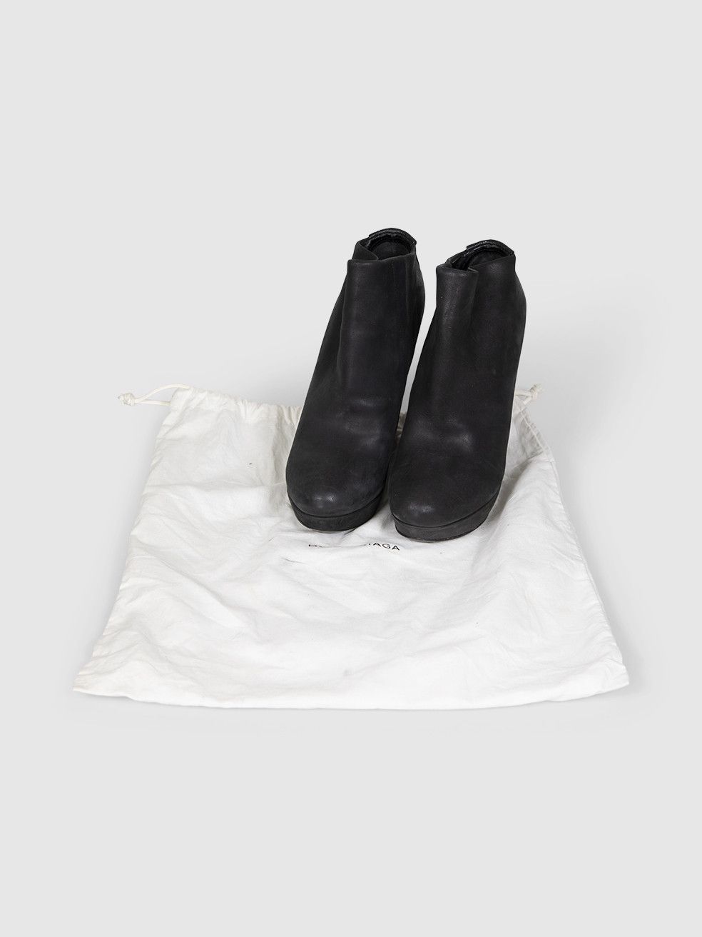Balenciaga Black Nubuck Wedge Boots Size US 9 / IT 39 - 3 Thumbnail