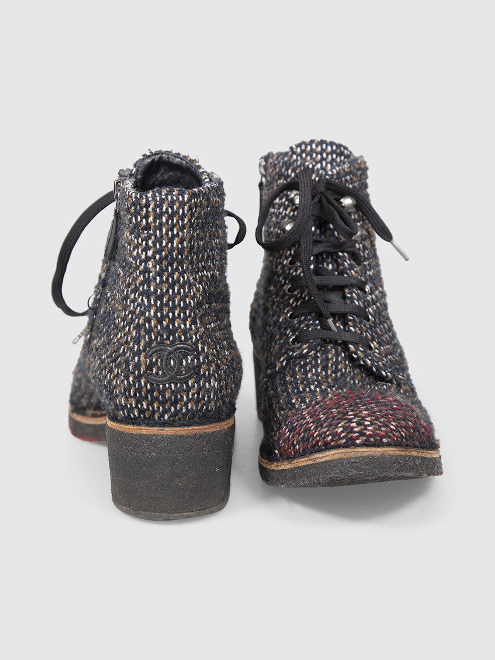 Chanel Tweed Cap Toe Ankle Boots Size US 11.5 / IT 41.5 - 3 Thumbnail