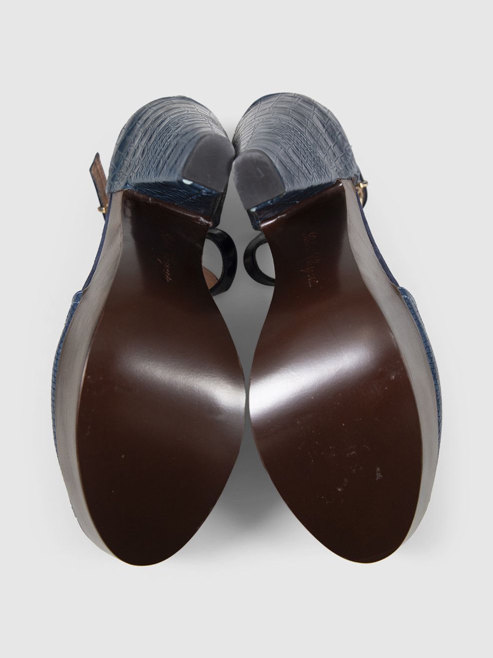 Robert Clergerie Blue Leather Platform Heels Size US 9.5 / IT 39.5 - 5 Thumbnail