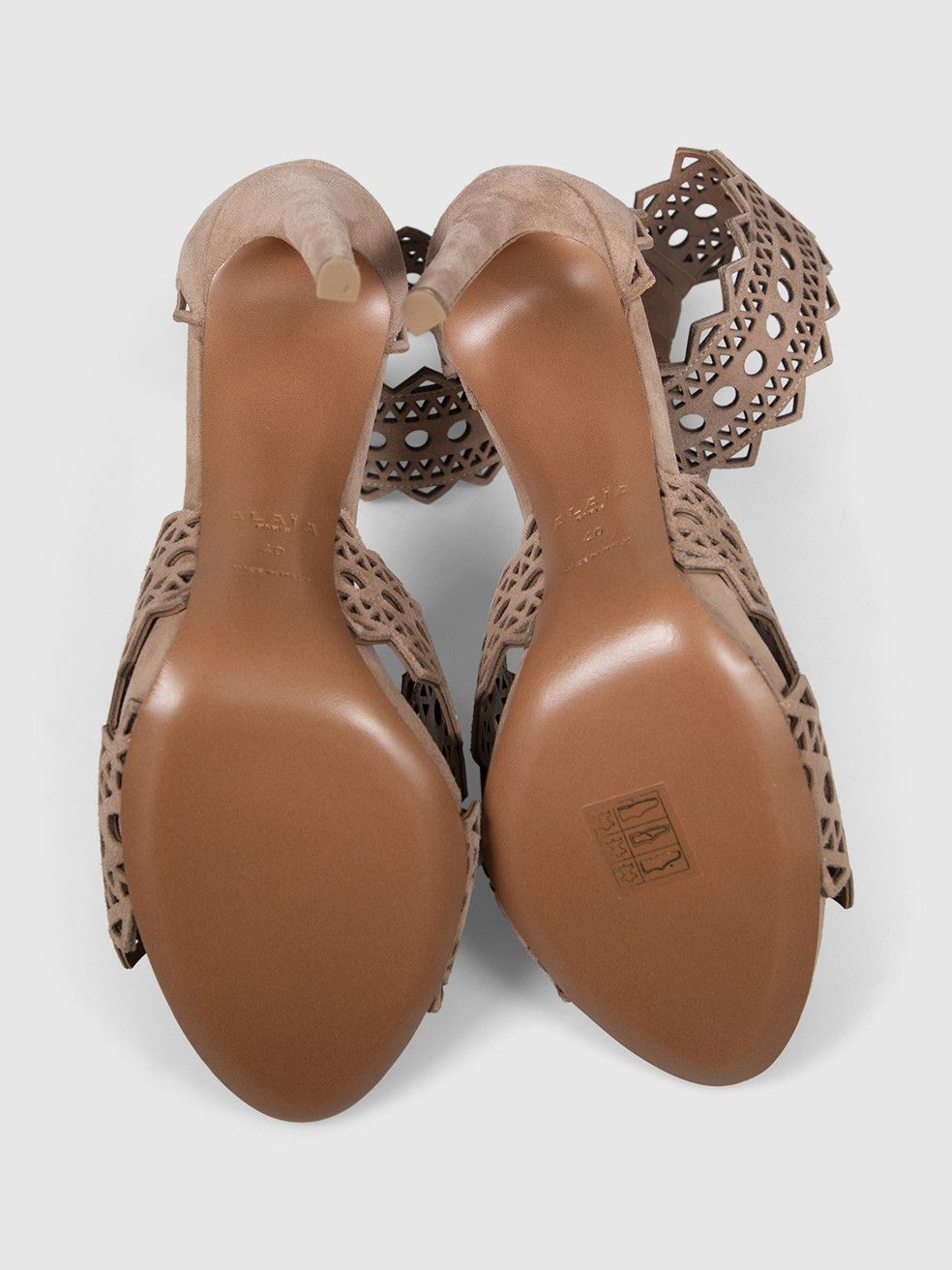 Alaia Pink Suede Cutout High Heel Sandals Size US 10 / IT 40 - 5 Thumbnail
