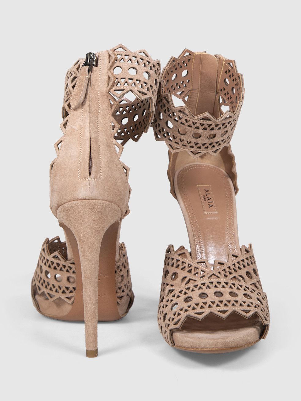 Alaia Pink Suede Cutout High Heel Sandals Size US 10 / IT 40 - 4 Thumbnail