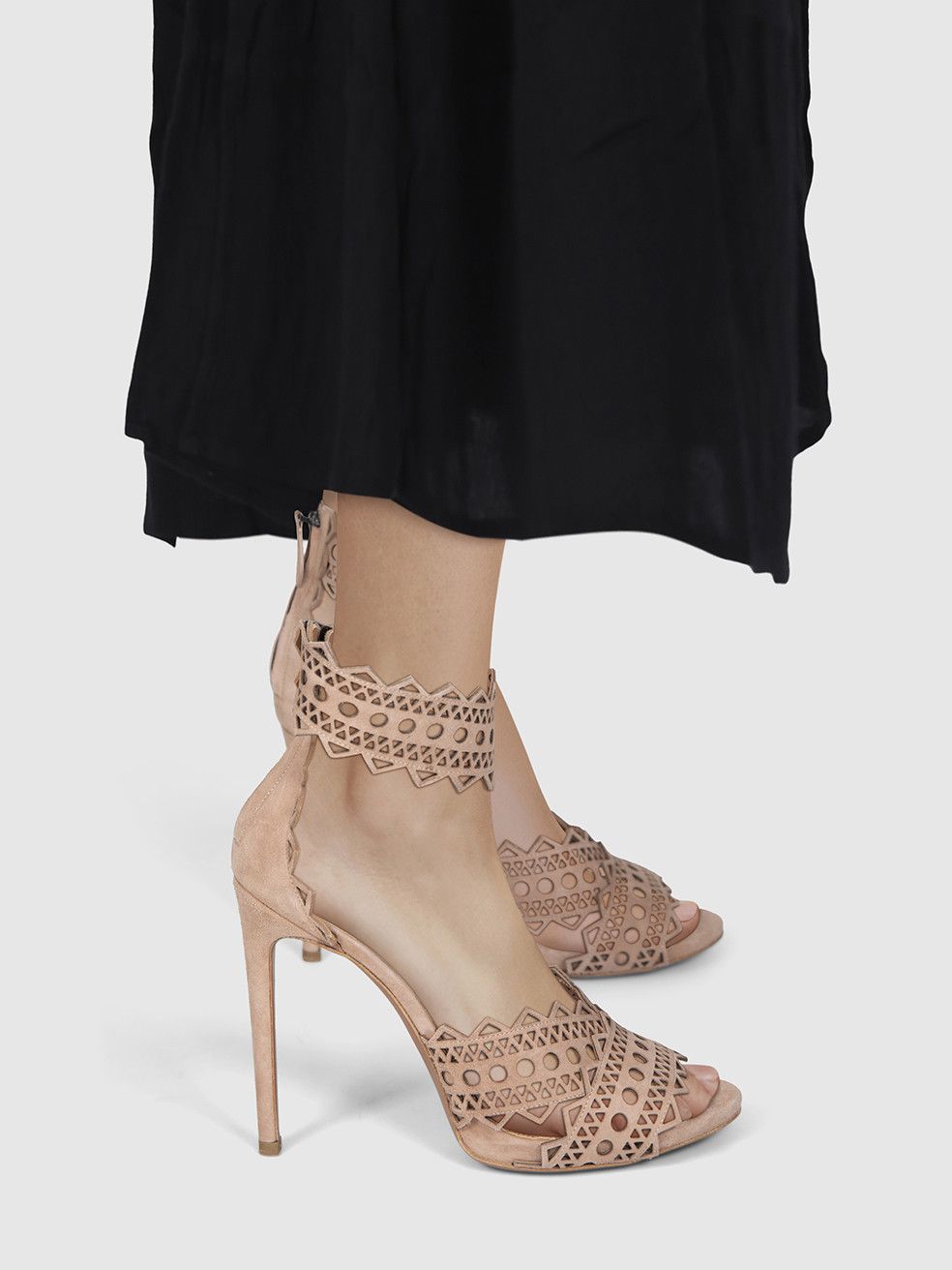 Alaia Pink Suede Cutout High Heel Sandals Size US 10 / IT 40 - 2 Thumbnail