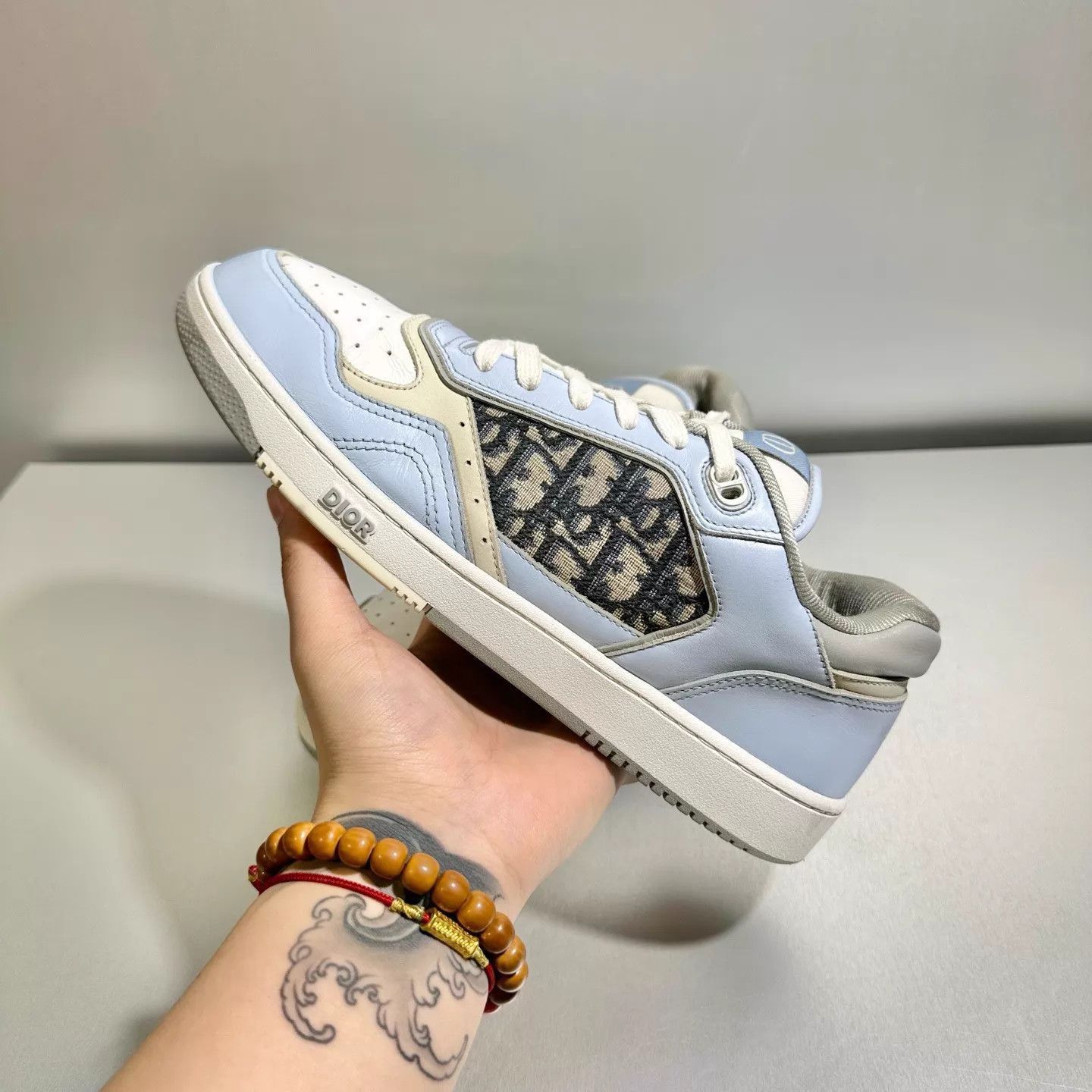 Dior Blue Low-Top Sneakers with Pattern Accents Size US 10 / EU 43 - 9 Thumbnail