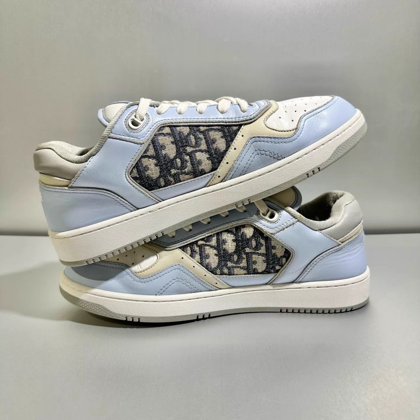 Dior Blue Low-Top Sneakers with Pattern Accents Size US 10 / EU 43 - 4 Thumbnail