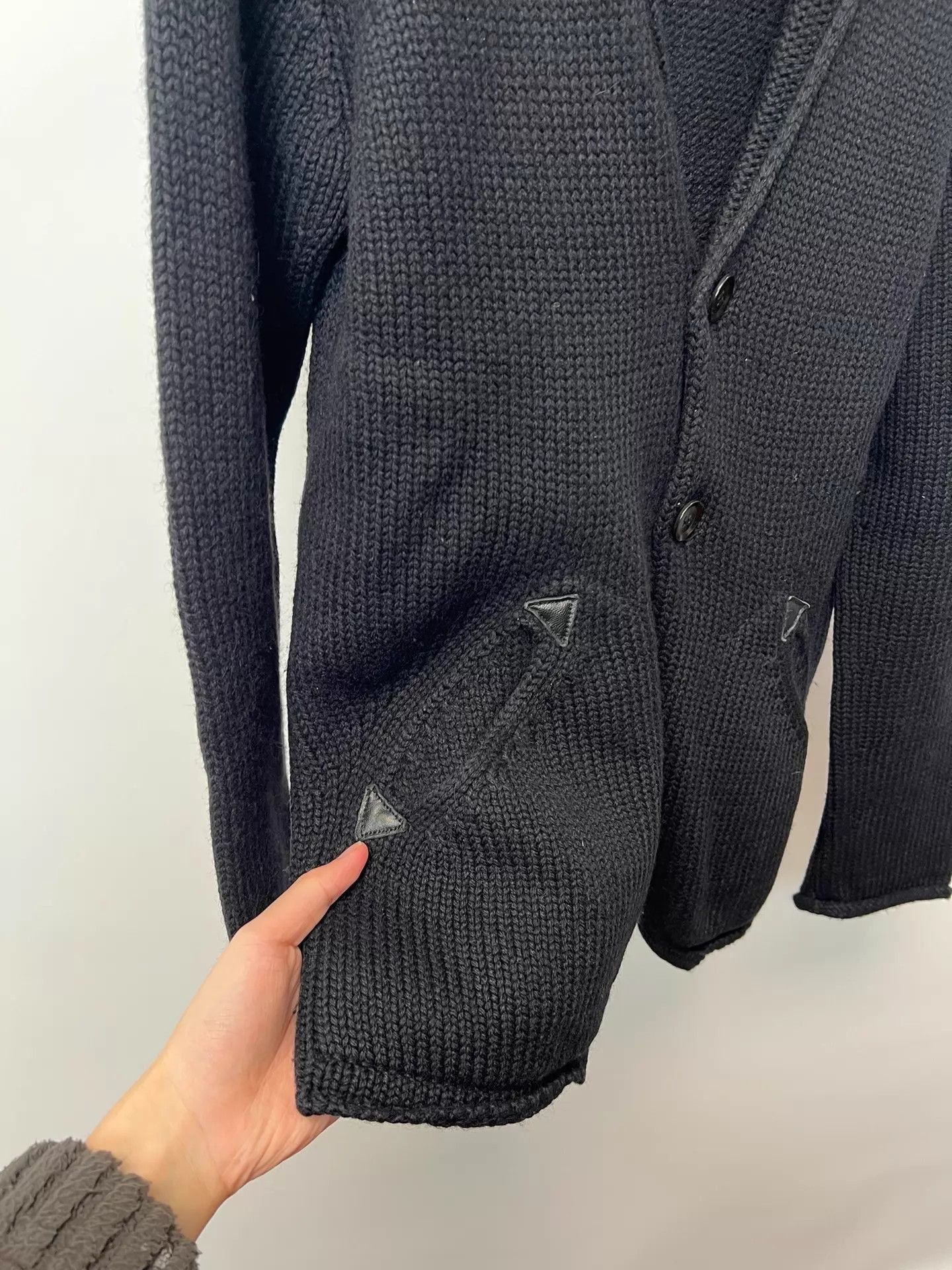 Yohji Yamamoto Black Knit Button-Front Jacket with Pockets Size US M / EU 48-50 / 2 - 4 Thumbnail