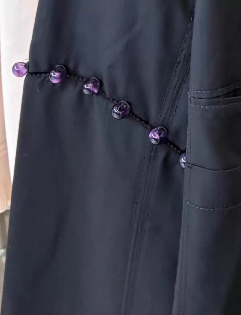 Namacheko Black Button-Front Light Jacket with Embellished Sleeves Size US L / EU 52-54 / 3 - 3 Thumbnail