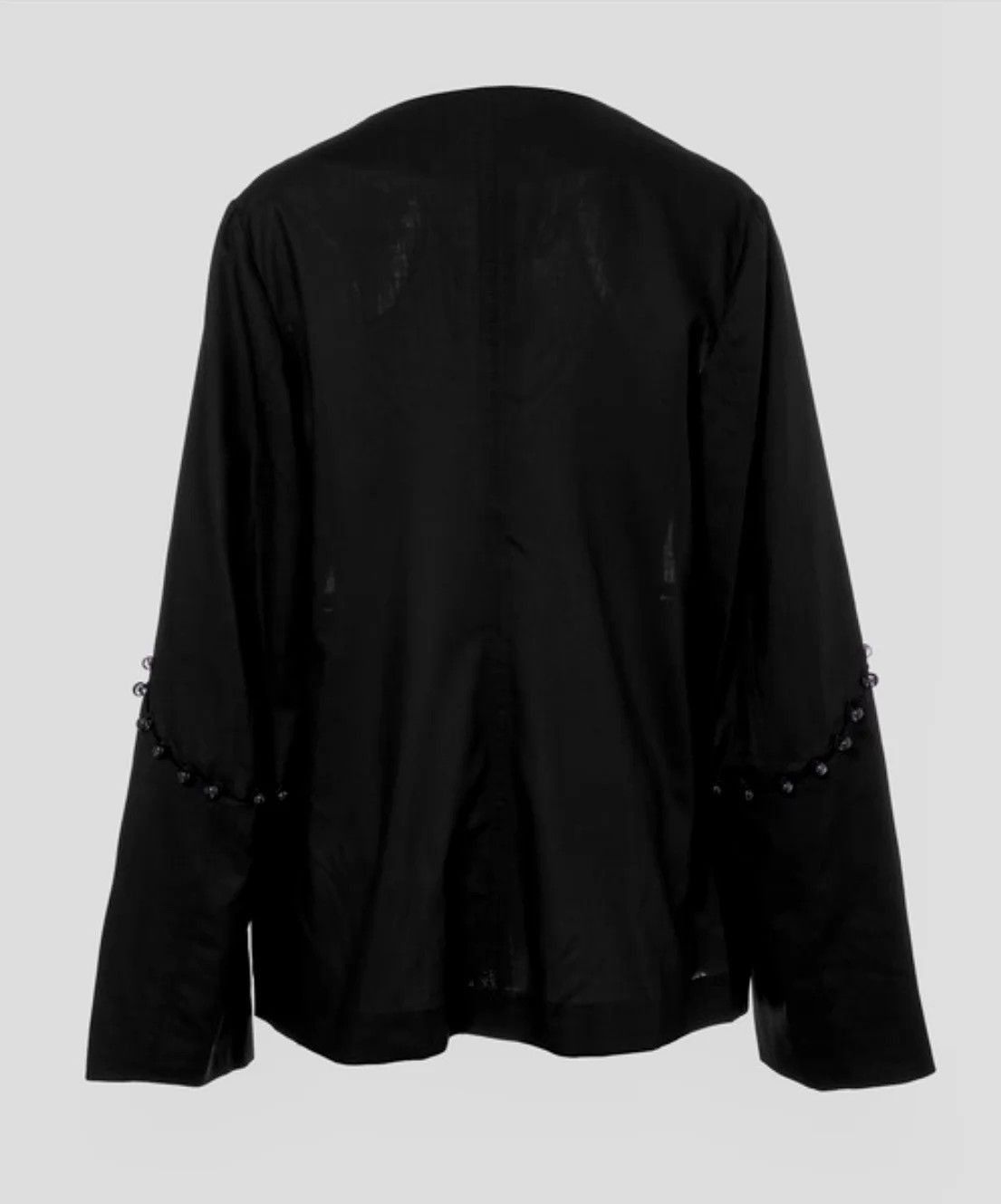 Namacheko Black Button-Front Light Jacket with Embellished Sleeves Size US L / EU 52-54 / 3 - 2 Thumbnail