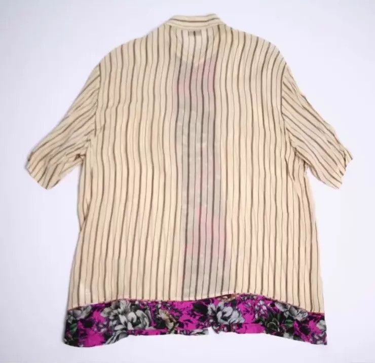 Dries Van Noten Striped & Floral Panel Short Sleeve Button-Up Shirt Size US S / EU 44-46 / 1 - 2 Thumbnail