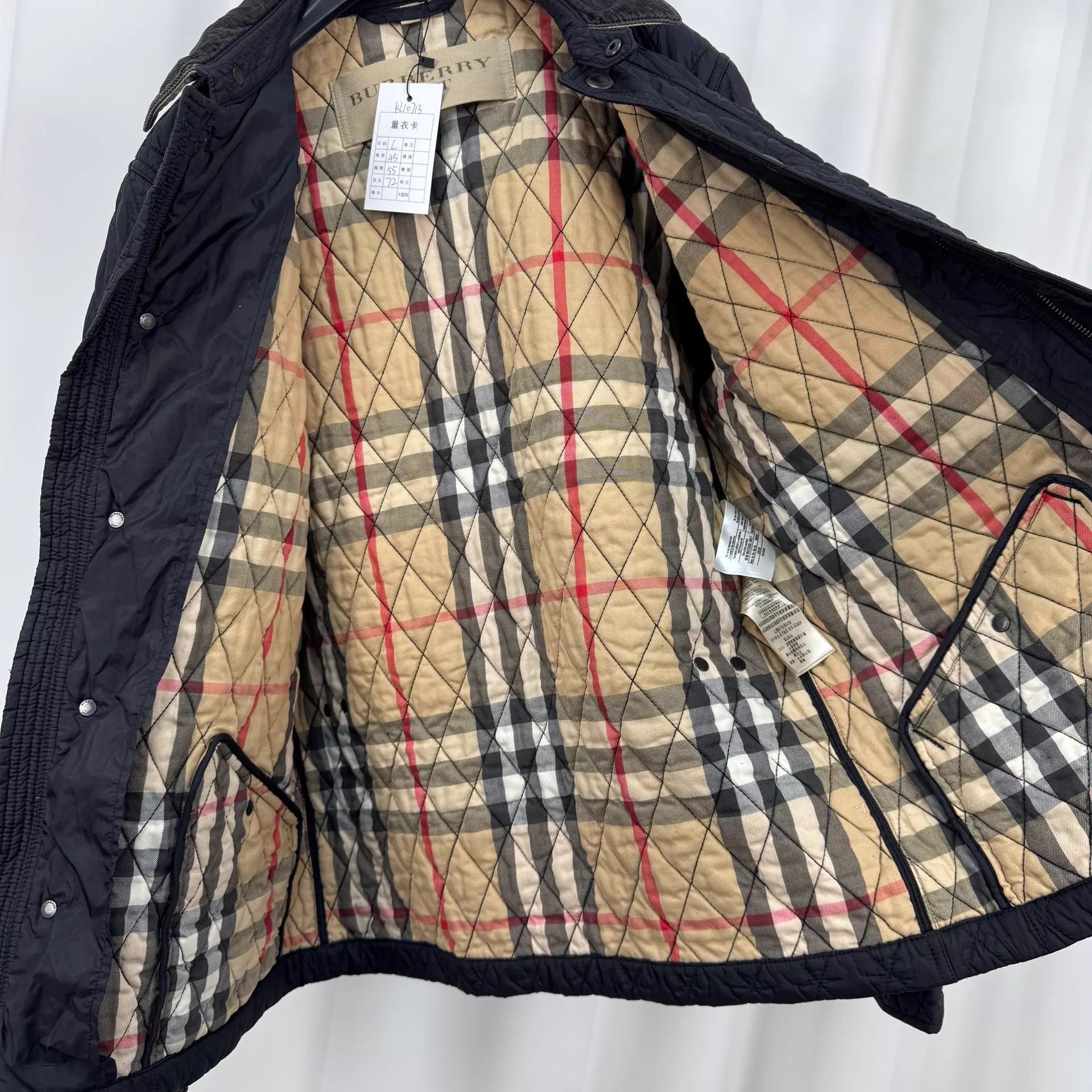 Burberry Quilted Diamond Pattern Collared Jacket Size US L / EU 52-54 / 3 - 6 Thumbnail