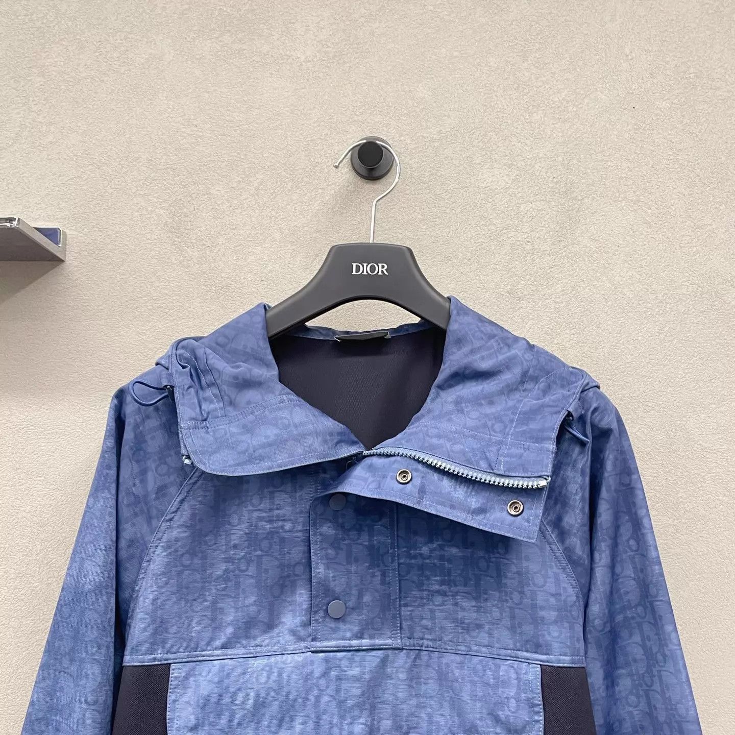 Dior Blue Lightweight Hooded Jacket with Patch Pocket Size US S / EU 44-46 / 1 - 4 Thumbnail