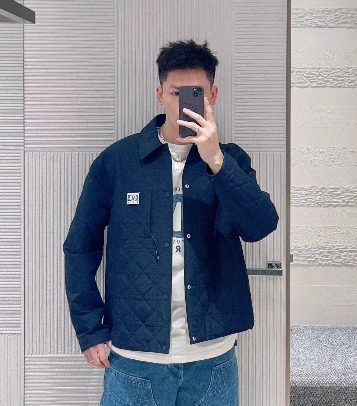 Dior Blue Quilted Light Jacket Size M Size US M / EU 48-50 / 2 - 8 Thumbnail