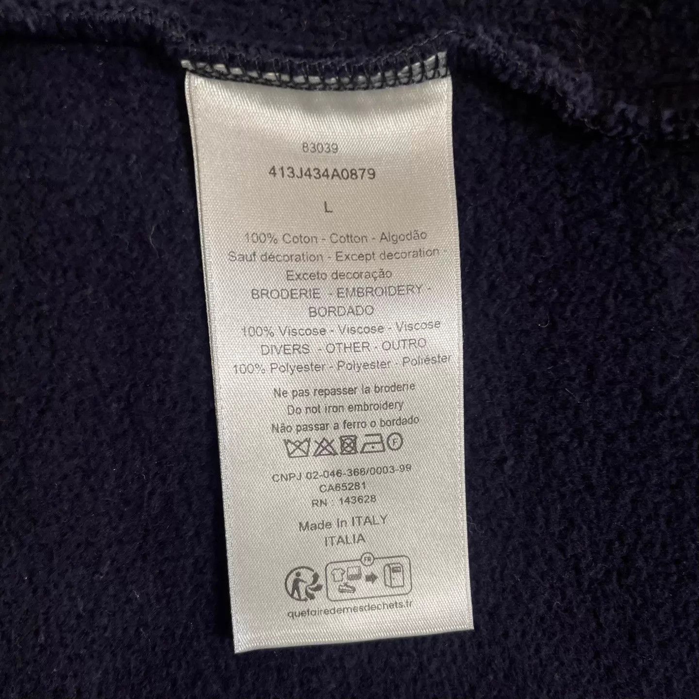 Dior Blue Half-Zip Sweatshirt with Embroidered Design Size US L / EU 52-54 / 3 - 5 Thumbnail