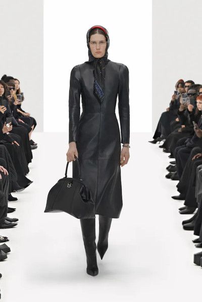 Balenciaga Long Sleeve Lambskin Leather Midi Dress In Black Size XS / US 0-2 / IT 36-38 - 3 Thumbnail