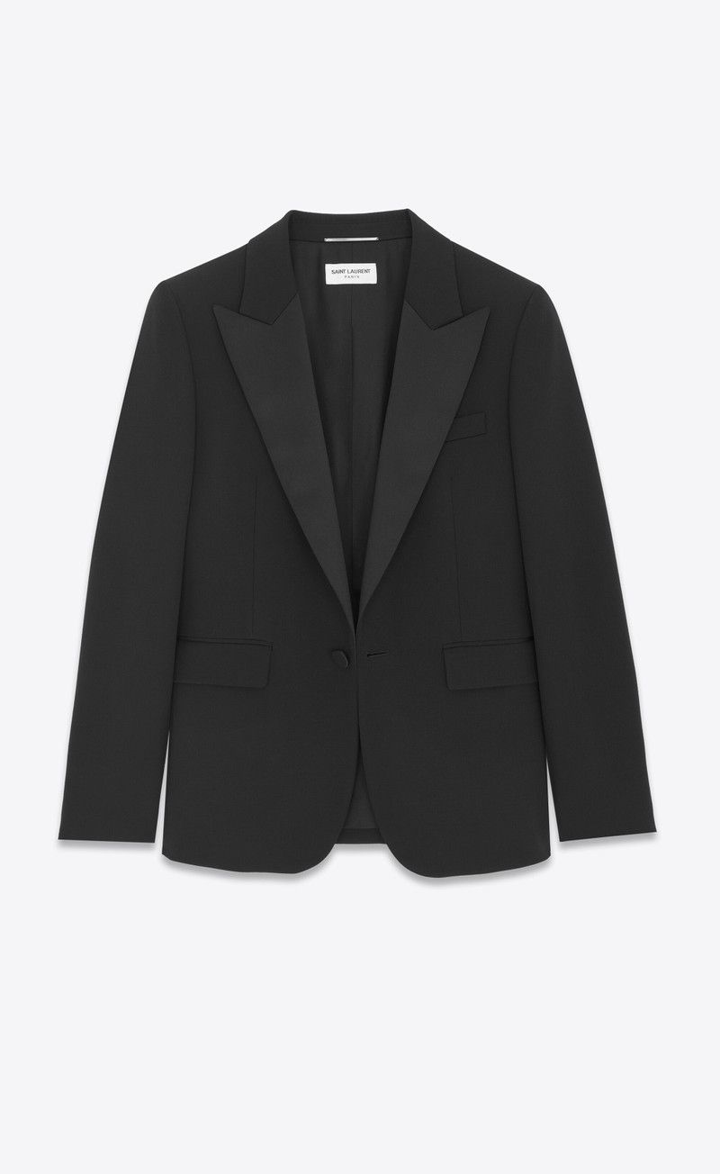 Saint Laurent Paris tuxedo jacket in grain de poudre Size US XS / EU 42 / 0 - 2 Thumbnail