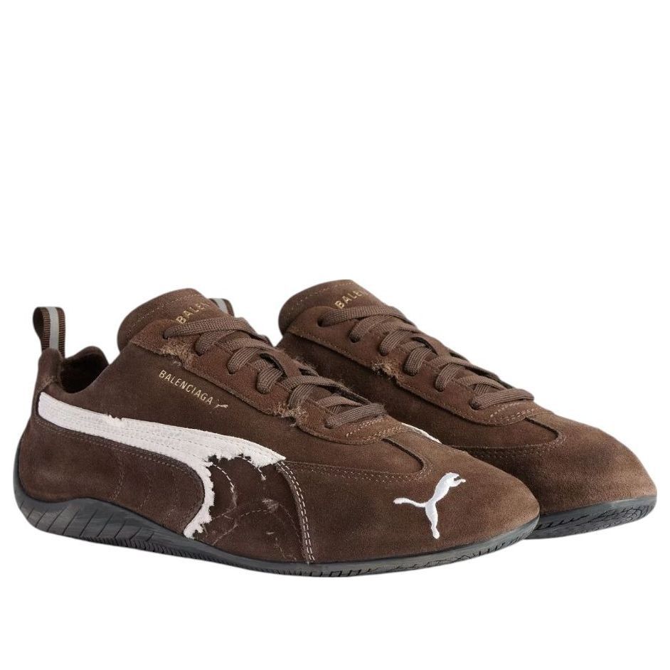Balenciaga Balenciaga x Puma Speedcat Suede 'Distressed Brown White Size US 6 / EU 39 - 2 Thumbnail