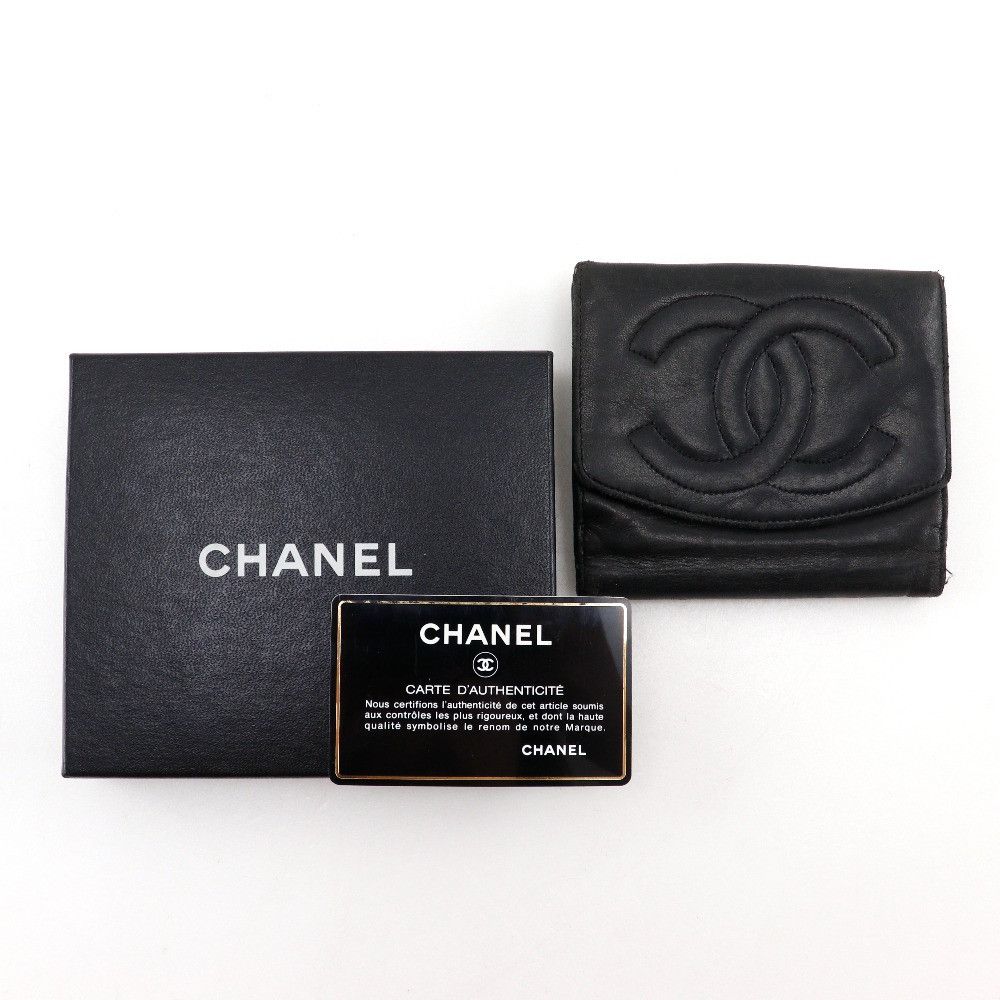 Chanel Chanel Chanel Coco Mark Lambskin Wallet Leather Short Wallet DUTY FREE for USA Size ONE SIZE - 14 Thumbnail