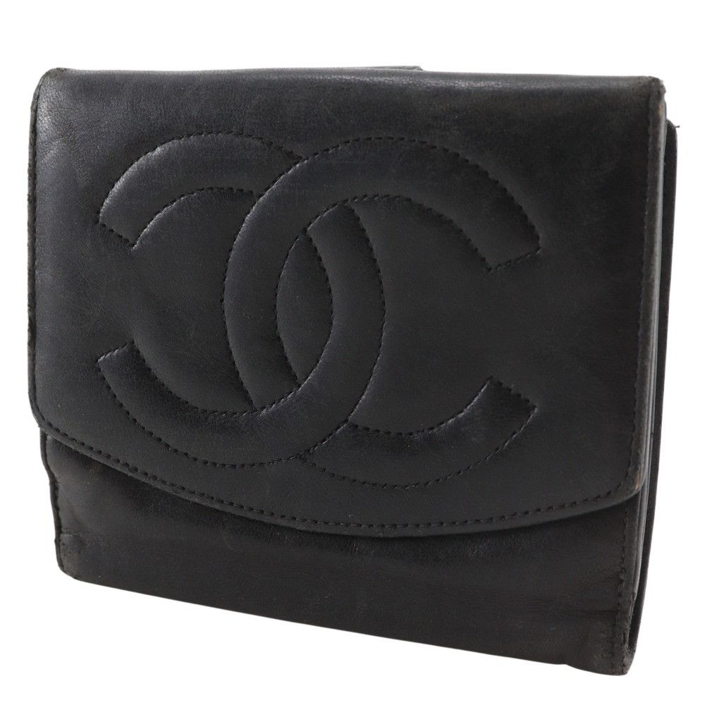 Chanel Chanel Chanel Coco Mark Lambskin Wallet Leather Short Wallet DUTY FREE for USA Size ONE SIZE - 2 Thumbnail