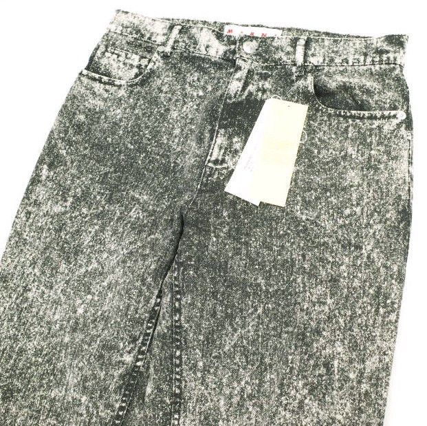 Marni Marni Marni Marble Dyed Denim Wide Leg Jeans Textile Jeans PAJD0425A0USCT87 DUTY FREE for USA Size ONE SIZE - 5 Thumbnail