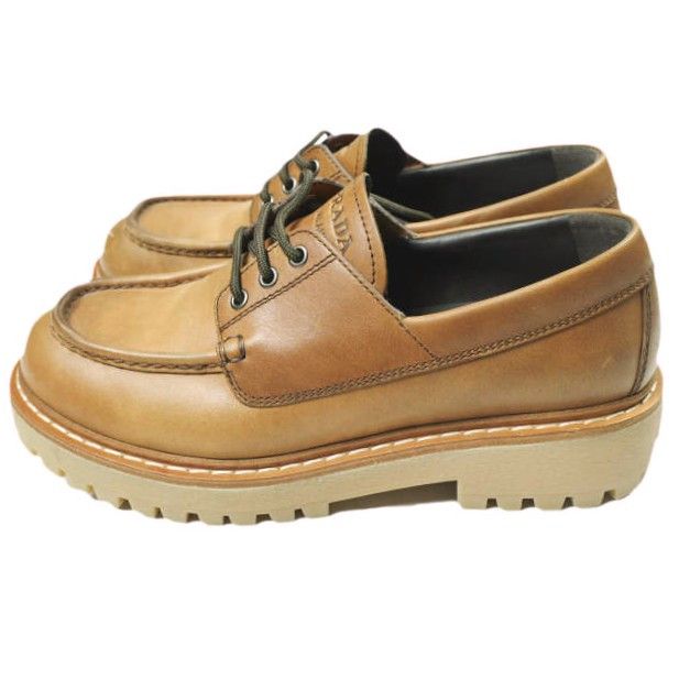 Prada Prada Prada Calf Leather Lace Up Shoes Leather Shoes 2EE416070 DUTY FREE for USA Size ONE SIZE - 2 Thumbnail