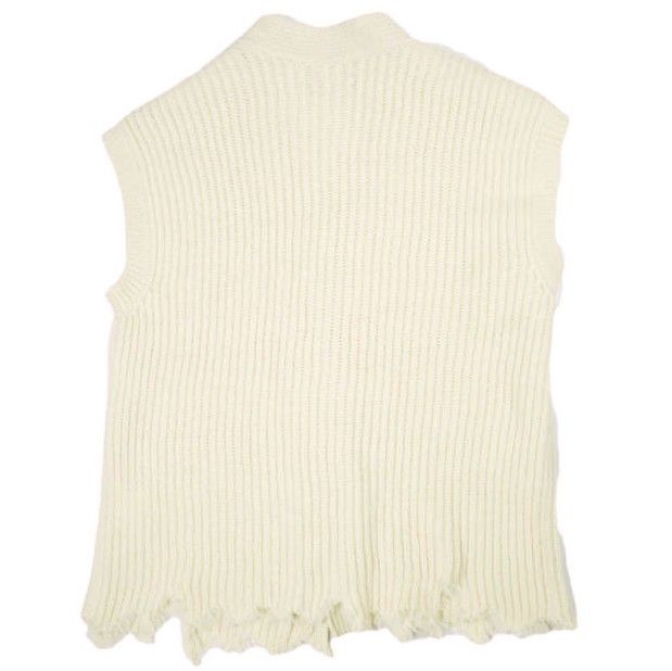 Other Other 08sircus WOOL BROKEN KNIT CARDIGAN VEST Wool Vest Textile Tops S24AW-KN05 DUTY FREE for USA Size ONE SIZE - 2 Thumbnail