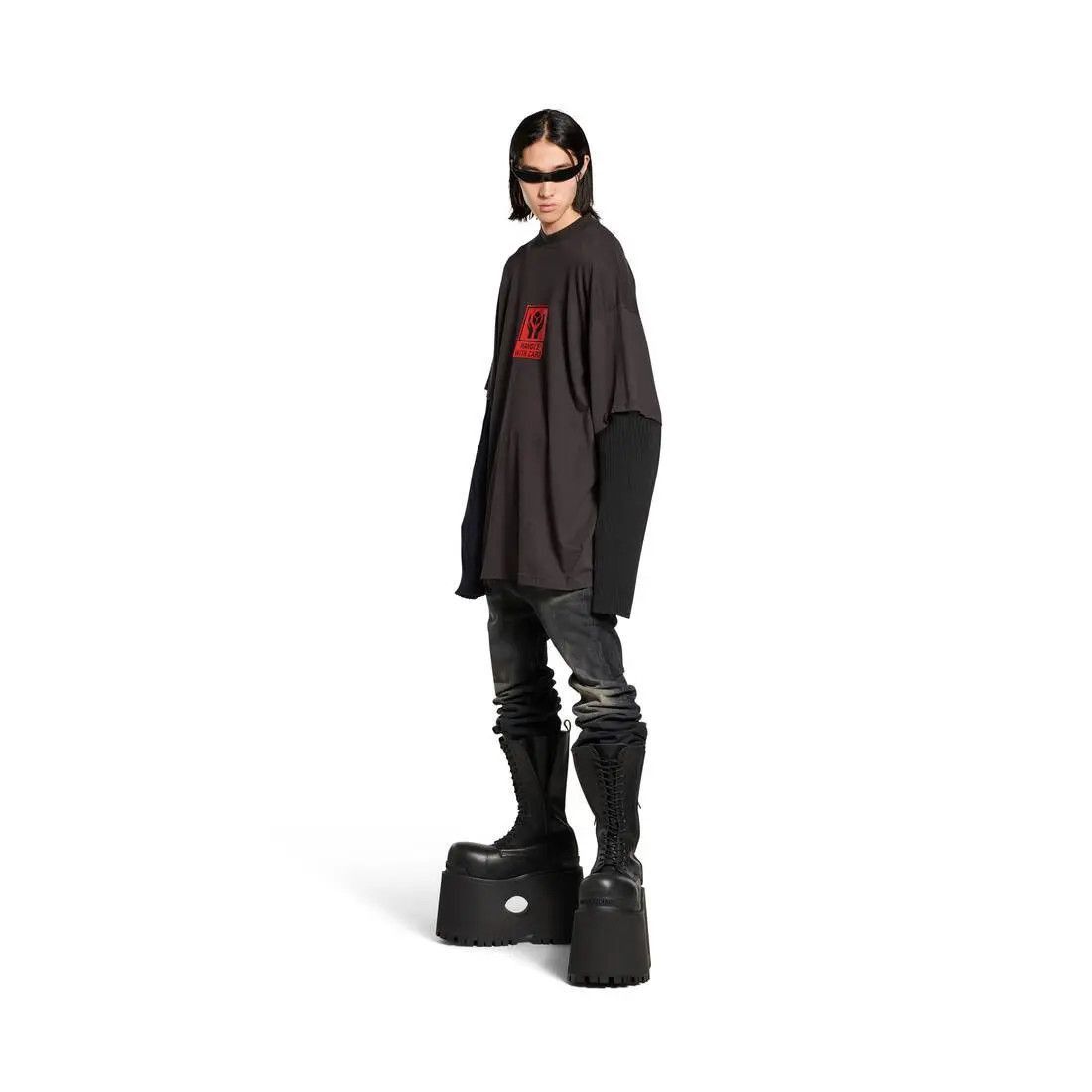 Balenciaga handle with care patched sleeves t-shirt Size US XS / EU 42 / 0 - 4 Thumbnail