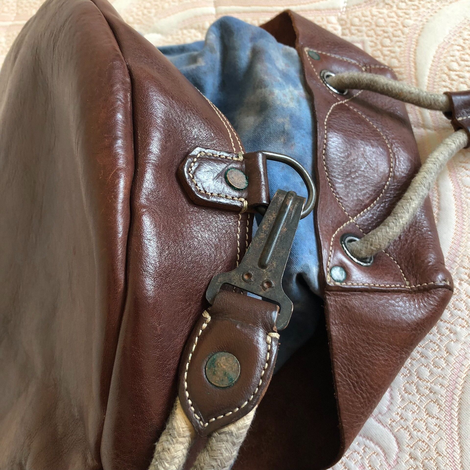 RRL Ralph Lauren RRL Double RL Distressed Bucket Drawstring Bag Size ONE SIZE - 3 Thumbnail