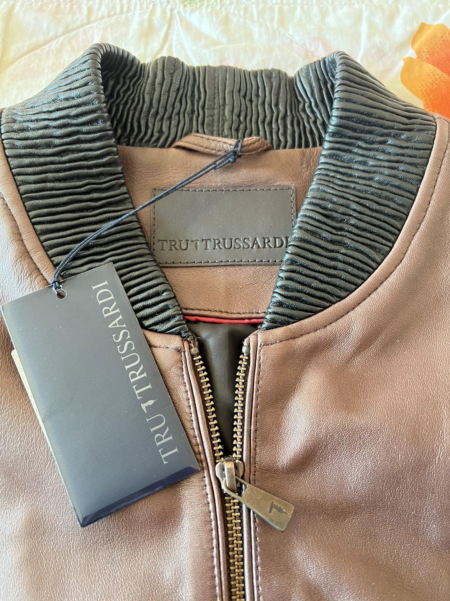 Trussardi Trussardi Men's Leather Jacket Size US L / EU 52-54 / 3 - 3 Thumbnail