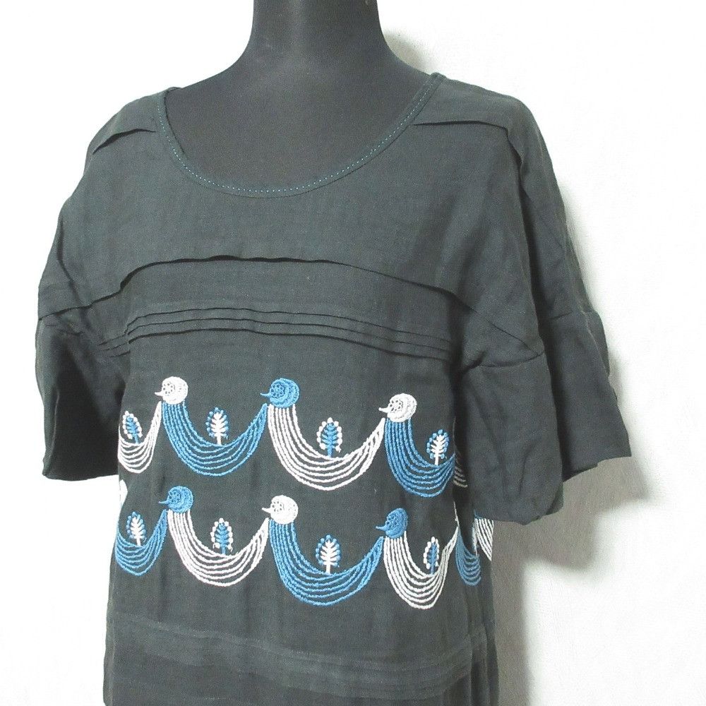 mina perhonen Mina Perhonen mina perhonen twitter linen dress Textile Dresses ns3528 DUTY FREE for USA Size ONE SIZE - 4 Thumbnail