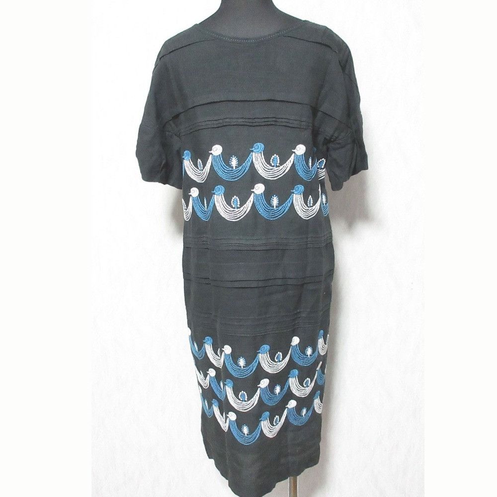 mina perhonen Mina Perhonen mina perhonen twitter linen dress Textile Dresses ns3528 DUTY FREE for USA Size ONE SIZE - 2 Thumbnail