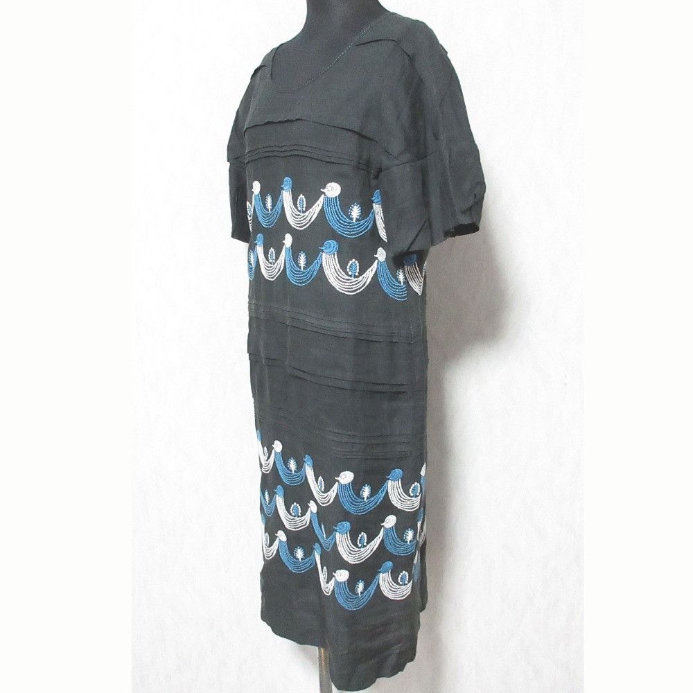 mina perhonen Mina Perhonen mina perhonen twitter linen dress Textile Dresses ns3528 DUTY FREE for USA Size ONE SIZE - 3 Thumbnail