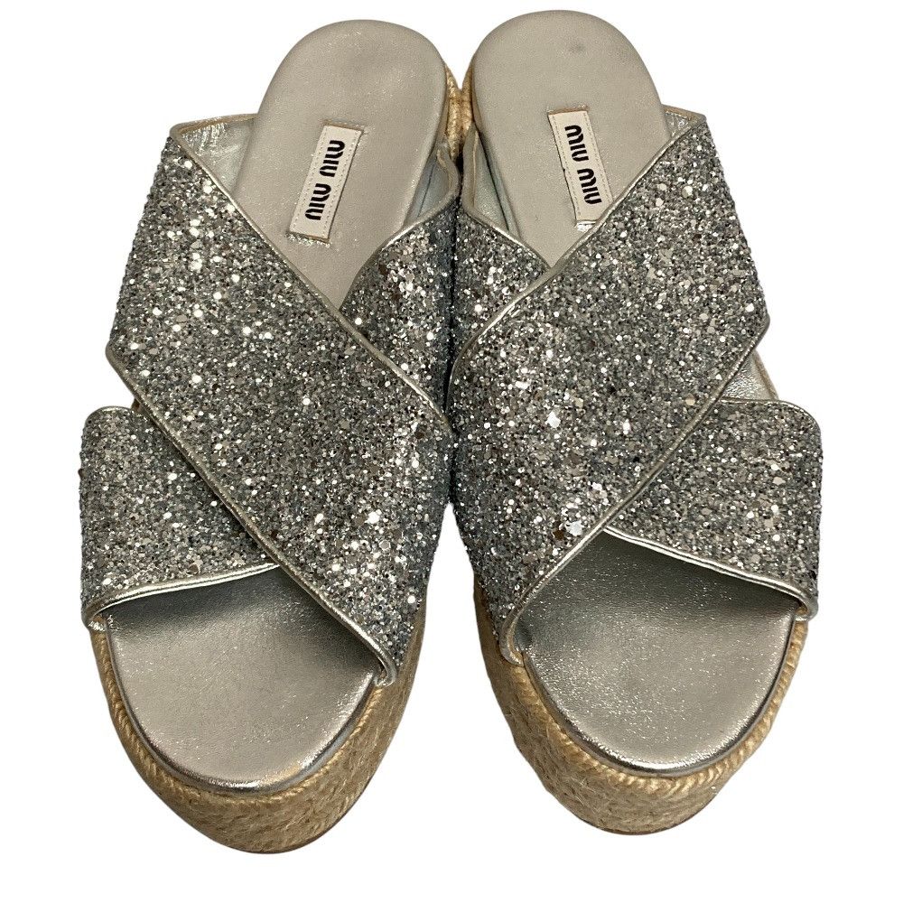 Miu Miu Miu Miu Miu Miu Glitter Platform Sandals Plastic / Synthetic Shoes DUTY FREE for USA Size ONE SIZE - 2 Thumbnail