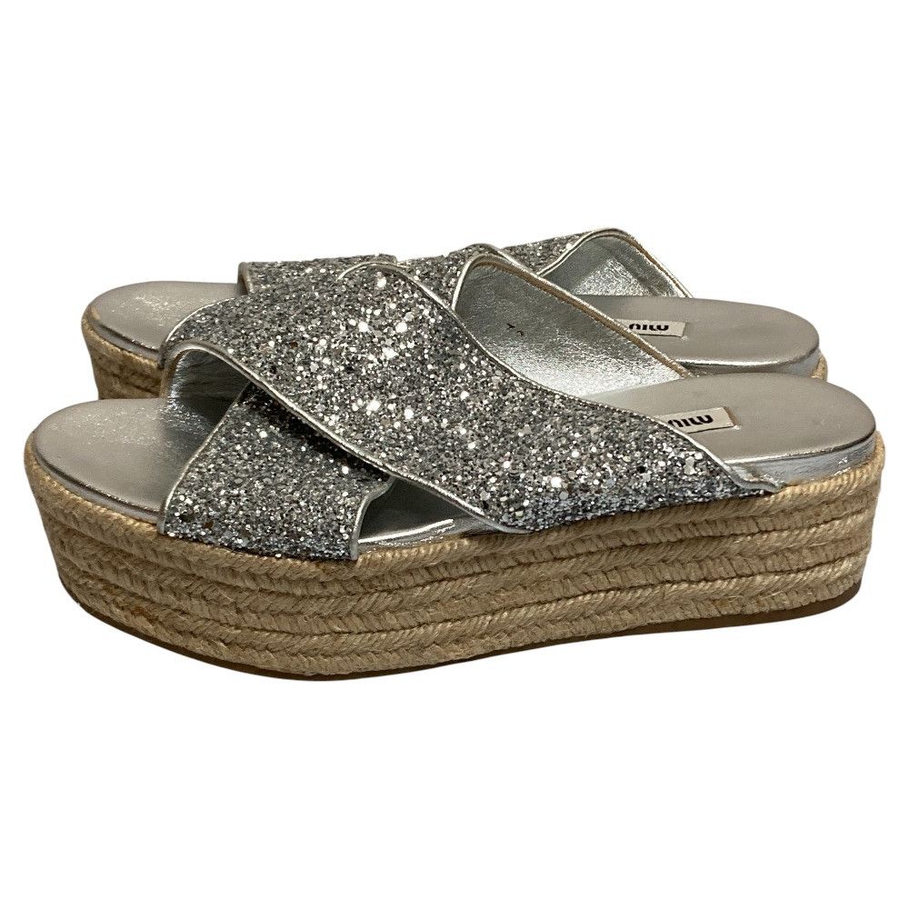 Miu Miu Miu Miu Miu Miu Glitter Platform Sandals Plastic / Synthetic Shoes DUTY FREE for USA Size ONE SIZE - 6 Thumbnail