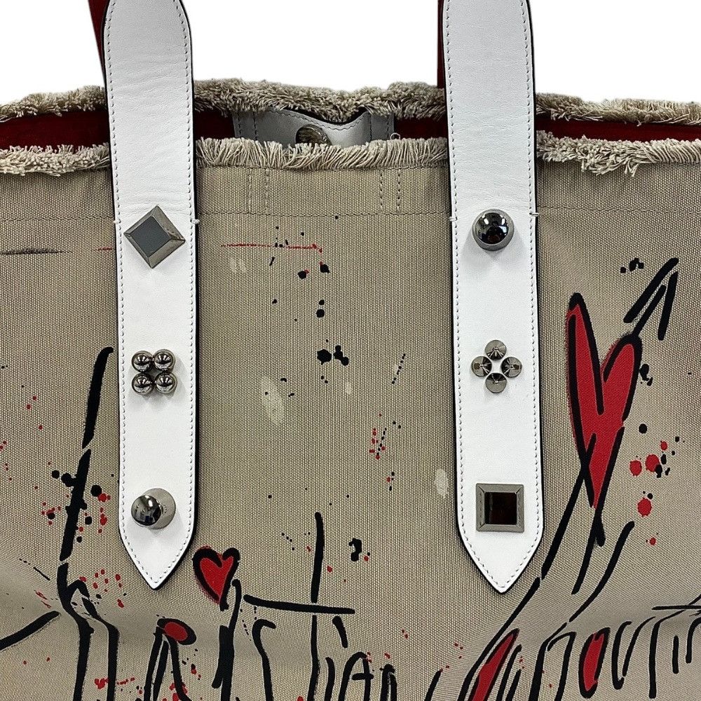 Christian Louboutin Christian Louboutin Christian Louboutin Frangibus Canvas Leather Tote Bag Textile Tote Bag 3215052 DUTY FREE for USA Size ONE SIZE - 9 Thumbnail