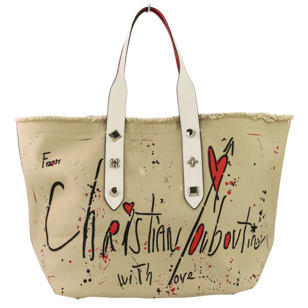Christian Louboutin Christian Louboutin Christian Louboutin Frangibus Canvas Leather Tote Bag Textile Tote Bag 3215052 DUTY FREE for USA Size ONE SIZE - 2 Thumbnail