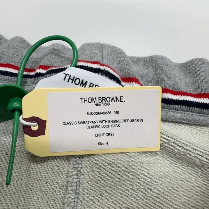 Thom Browne Thom Browne Classic Grey Striped Sweatpants Size US 31 - 3 Thumbnail