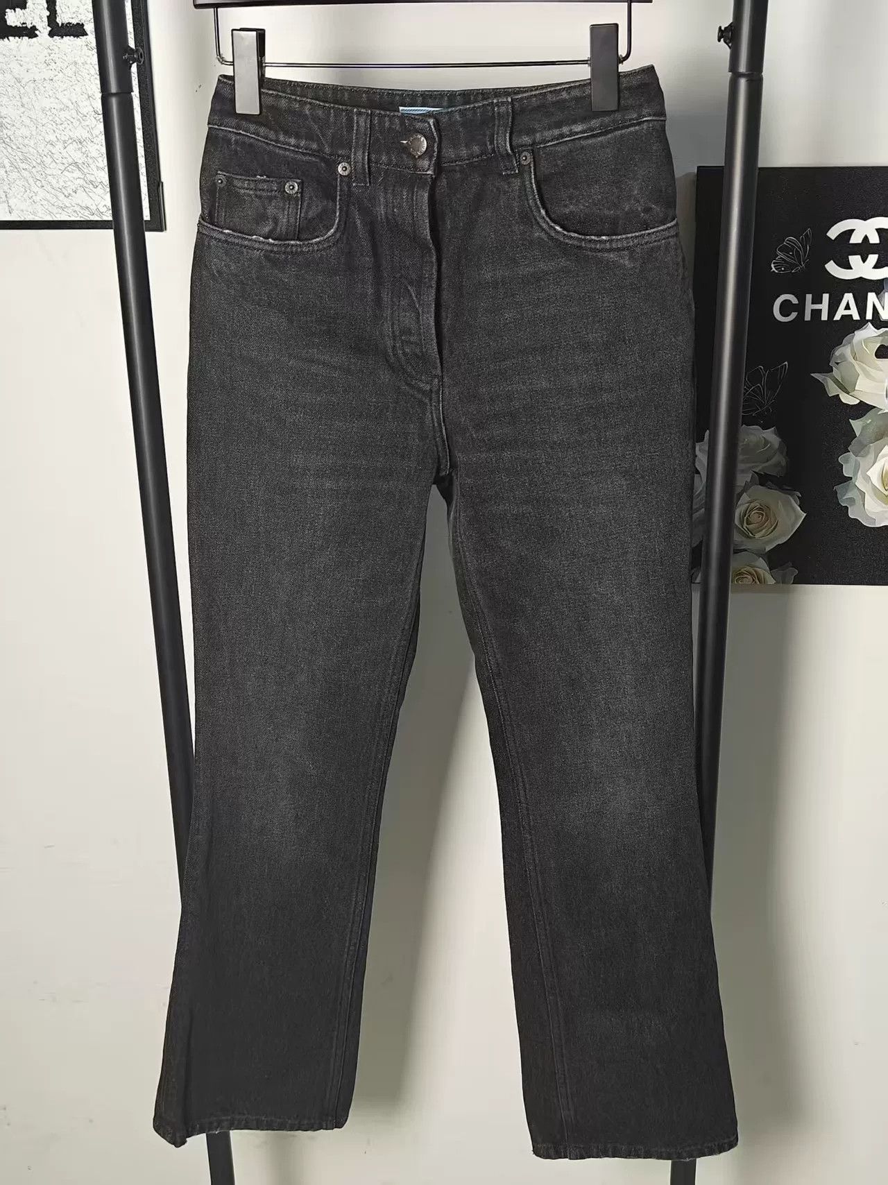 Prada Prada Metallic Triangle Logo Denim Pants Size 34" / US 12 / IT 48 - 2 Thumbnail