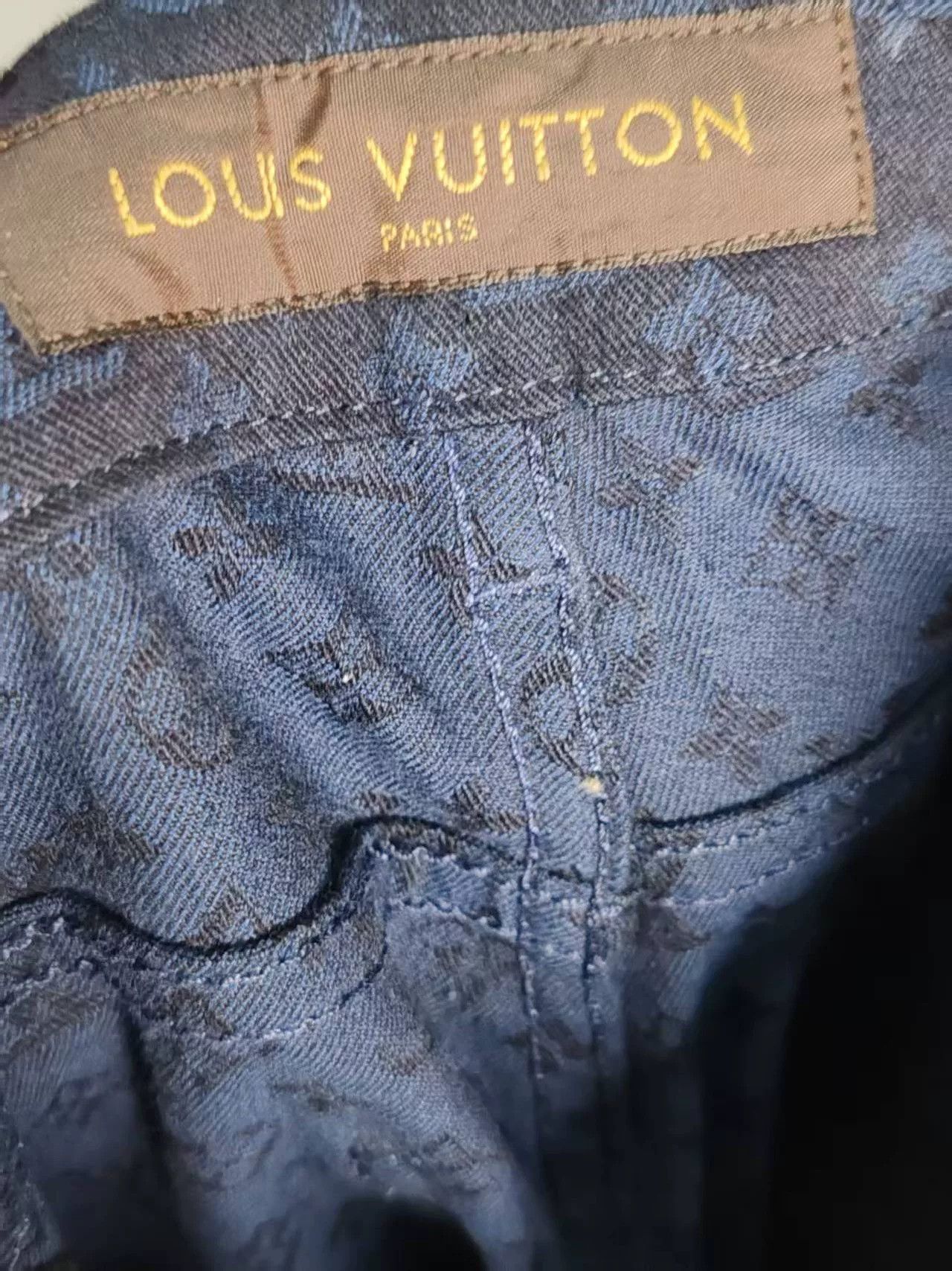 LVXWA Louis Vuitton Denim Pants with Allover Print Size US 31 - 3 Thumbnail