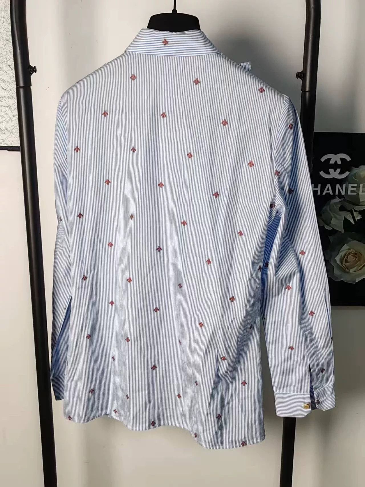 Gucci Gucci Bee Print Striped Shirt Size US M / EU 48-50 / 2 - 2 Thumbnail