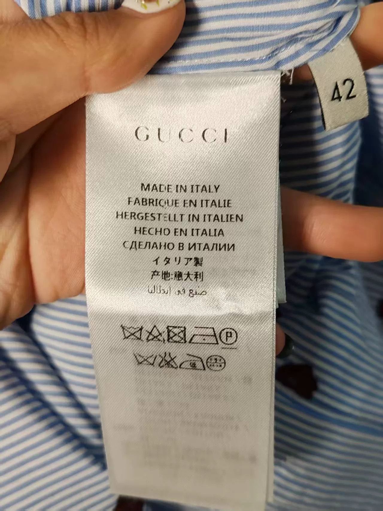 Gucci Gucci Bee Print Striped Shirt Size US M / EU 48-50 / 2 - 3 Thumbnail