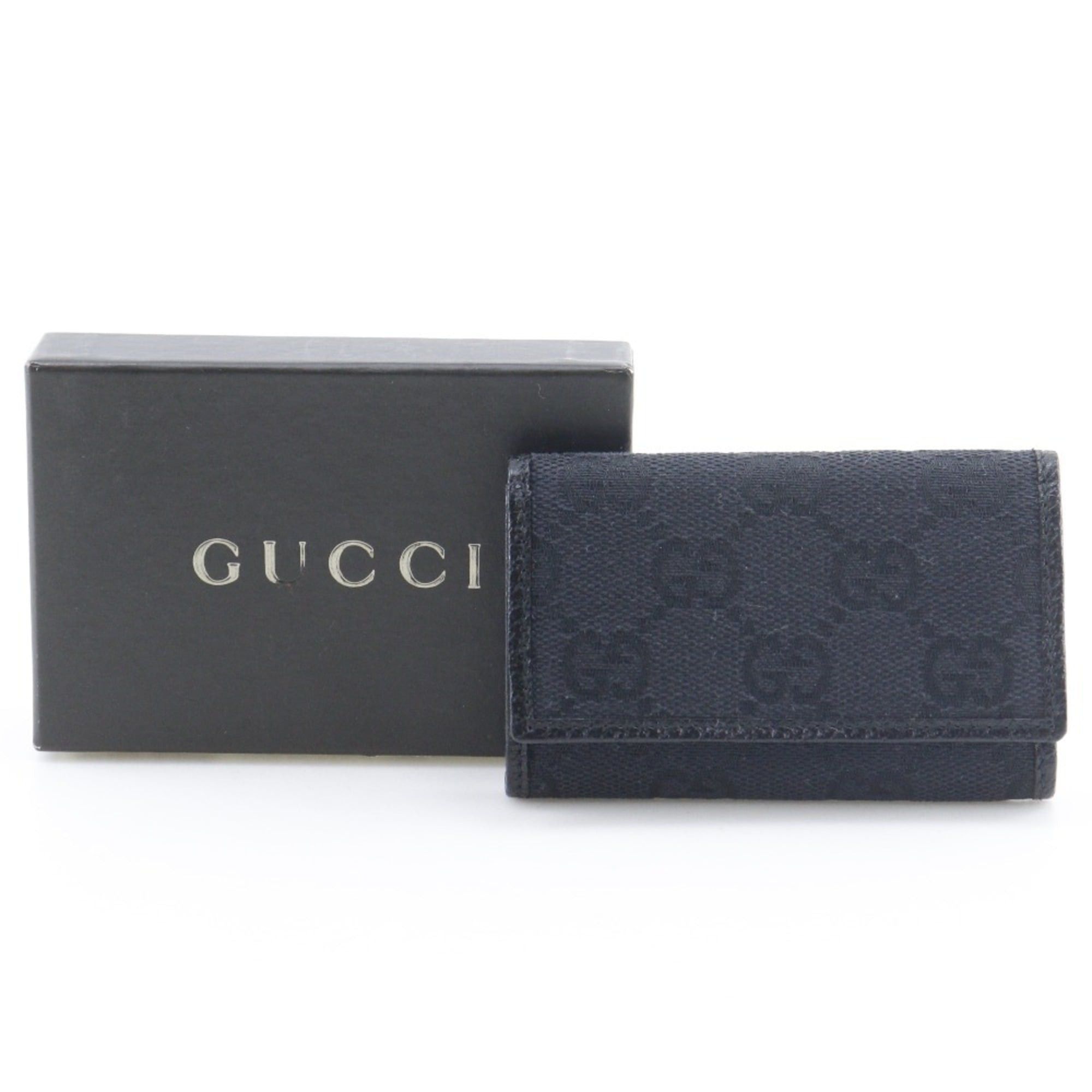 Gucci Gucci 6-Key Case 04564R F40IR GG Canvas Black Snap Button 6 Hooks Unisex Size ONE SIZE - 16 Thumbnail