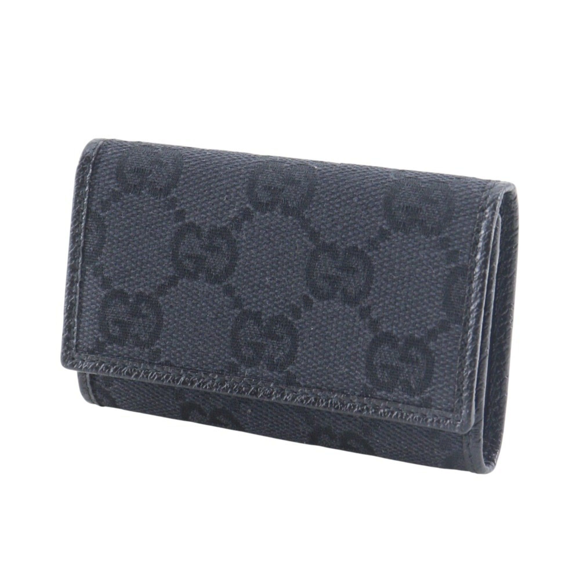 Gucci Gucci 6-Key Case 04564R F40IR GG Canvas Black Snap Button 6 Hooks Unisex Size ONE SIZE - 2 Thumbnail