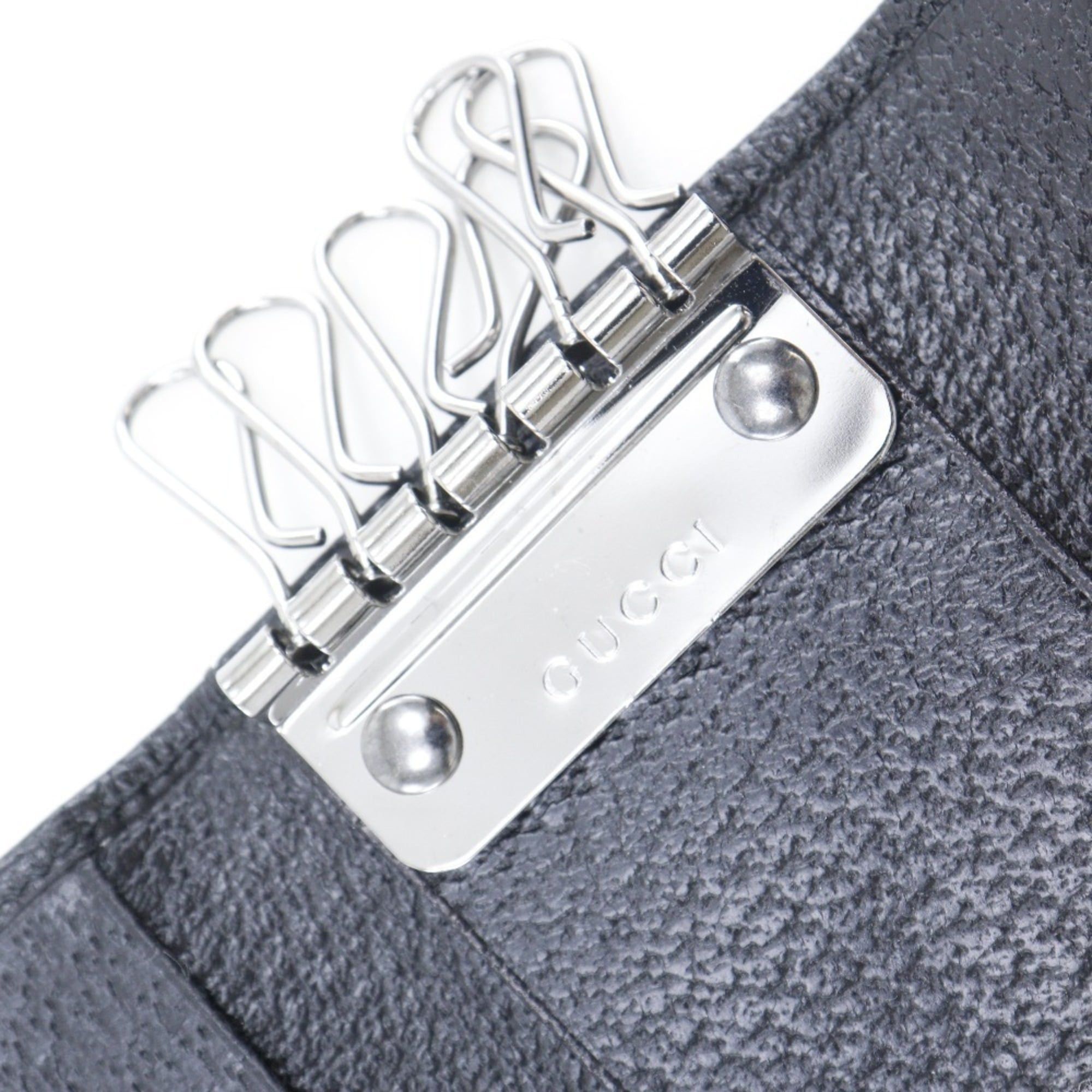 Gucci Gucci 6-Key Case 04564R F40IR GG Canvas Black Snap Button 6 Hooks Unisex Size ONE SIZE - 14 Thumbnail