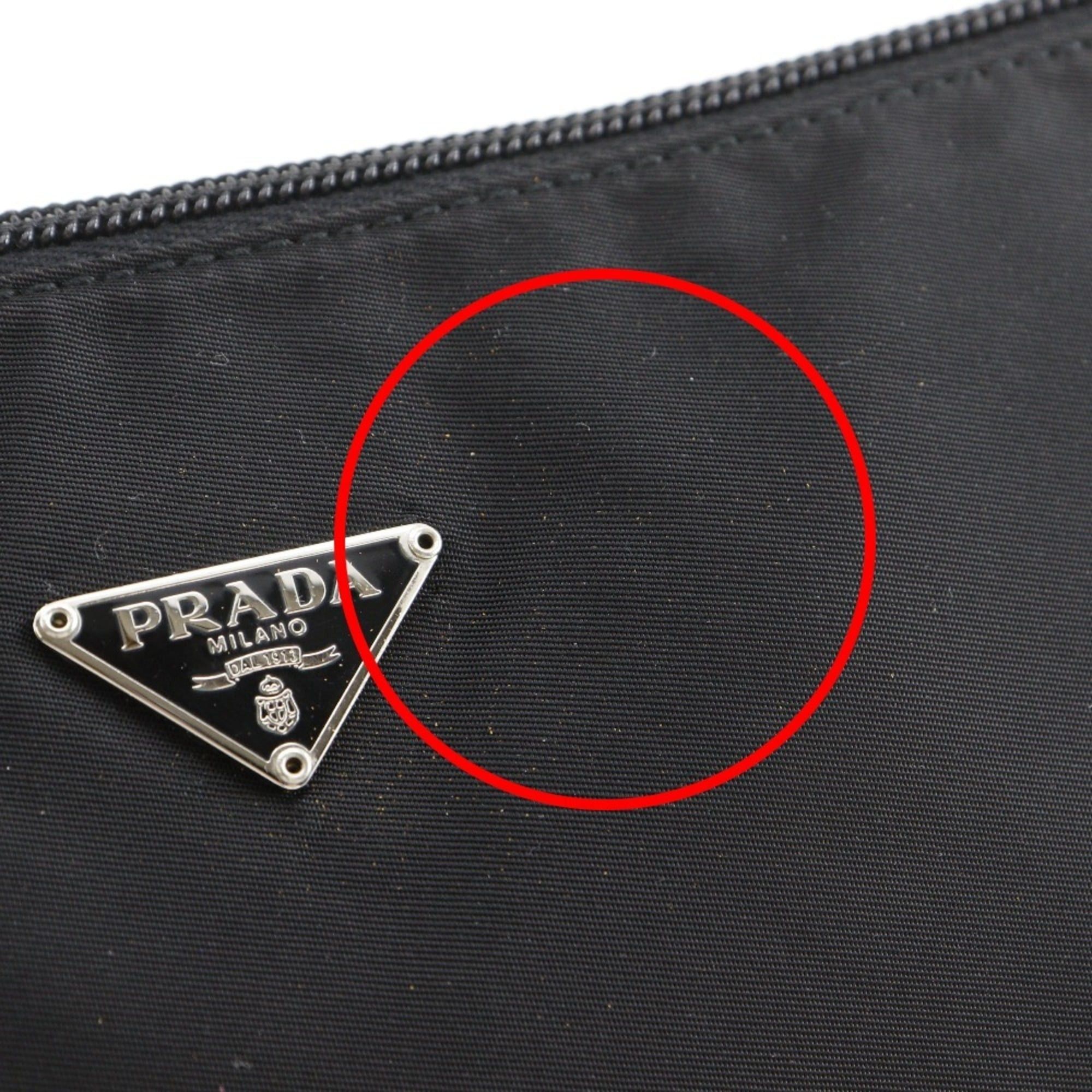 Prada Prada accessory pouch, handbag, nylon, black, zipper, women's. Size ONE SIZE - 7 Thumbnail