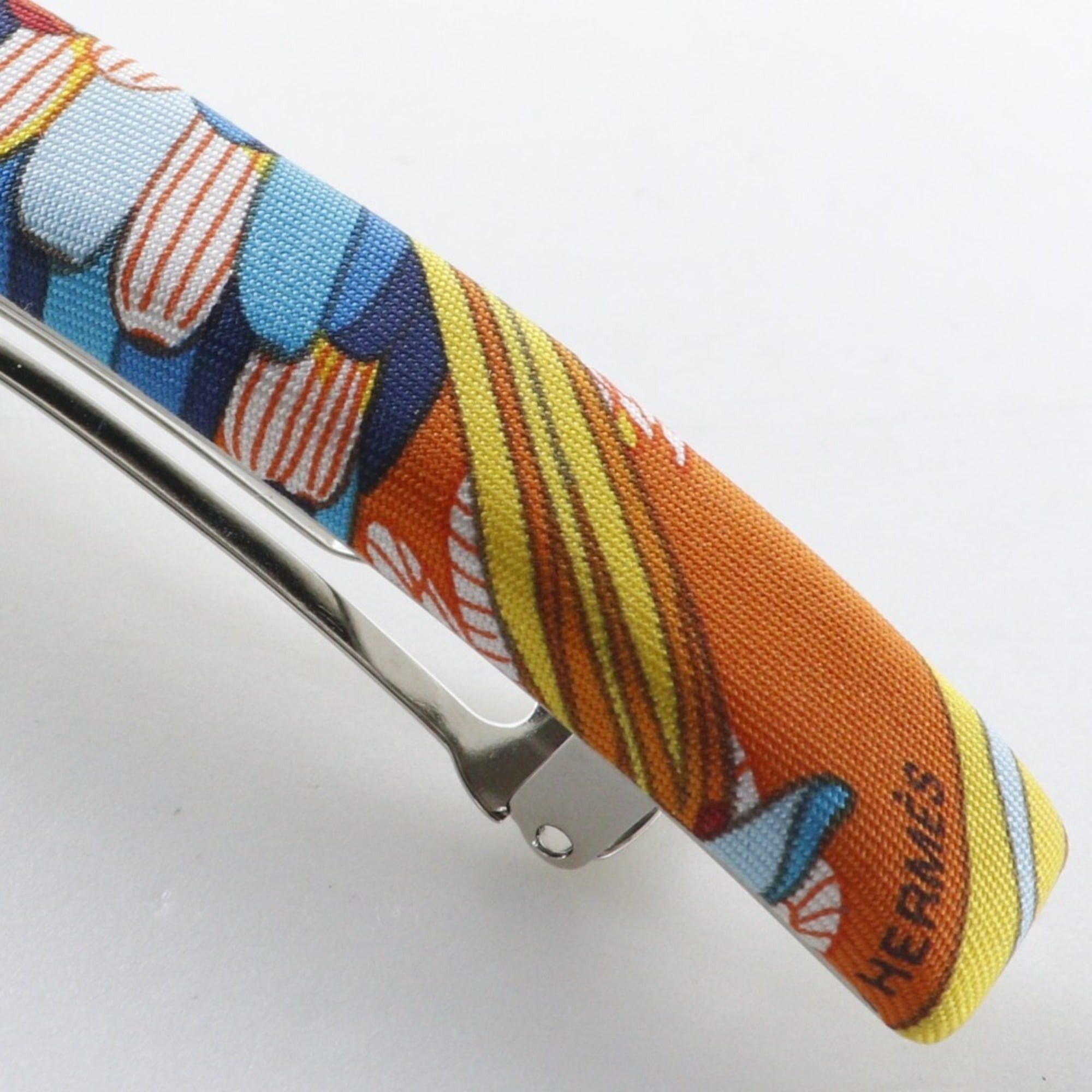 Hermes Hermes Barrette Silk Orange/Multicolor Women's Size ONE SIZE - 4 Thumbnail