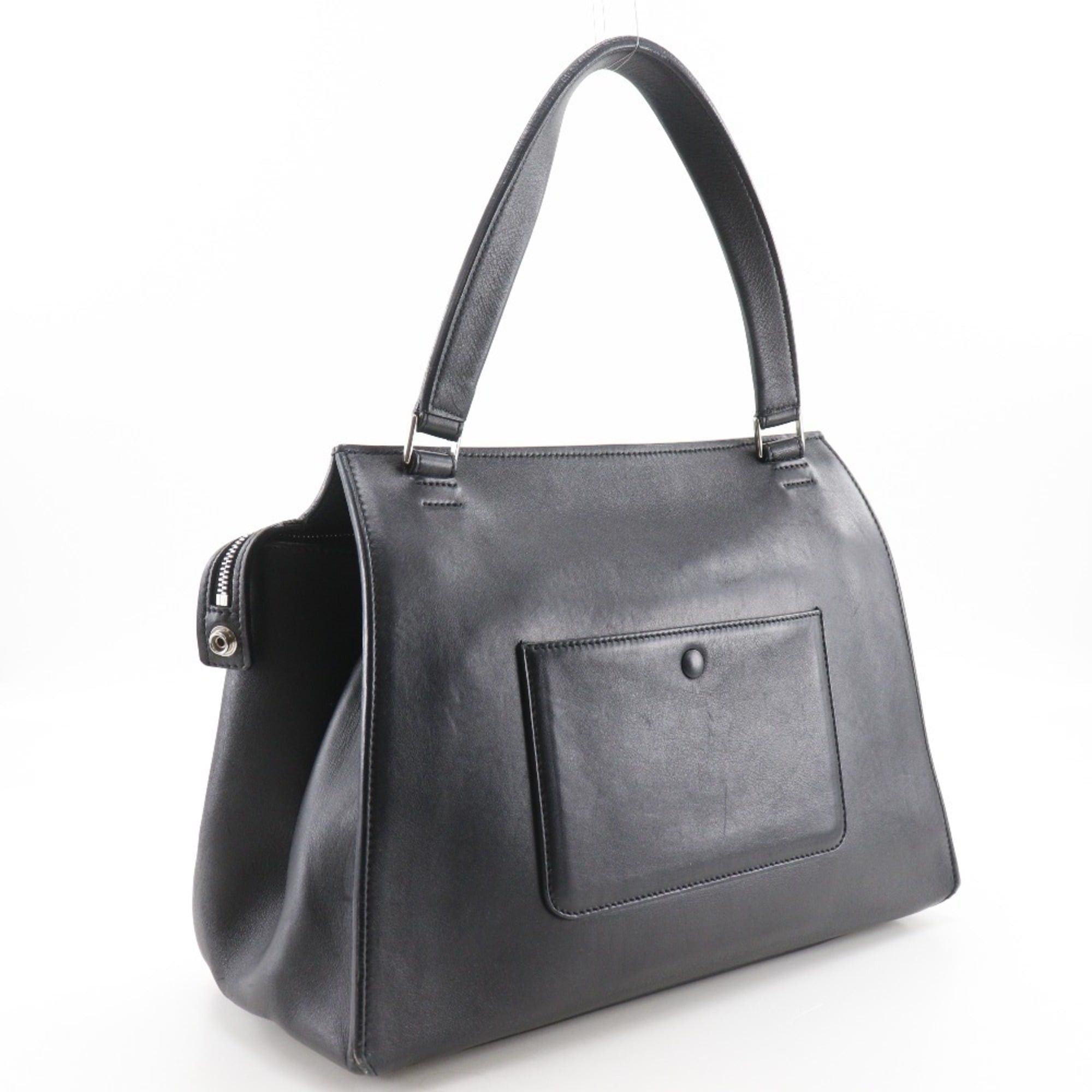 Celine Celine Edge Medium Shoulder Bag Handbag, Bicolor Leather, Black/Beige, A5 Size, Zipper, Women's Size ONE SIZE - 3 Thumbnail