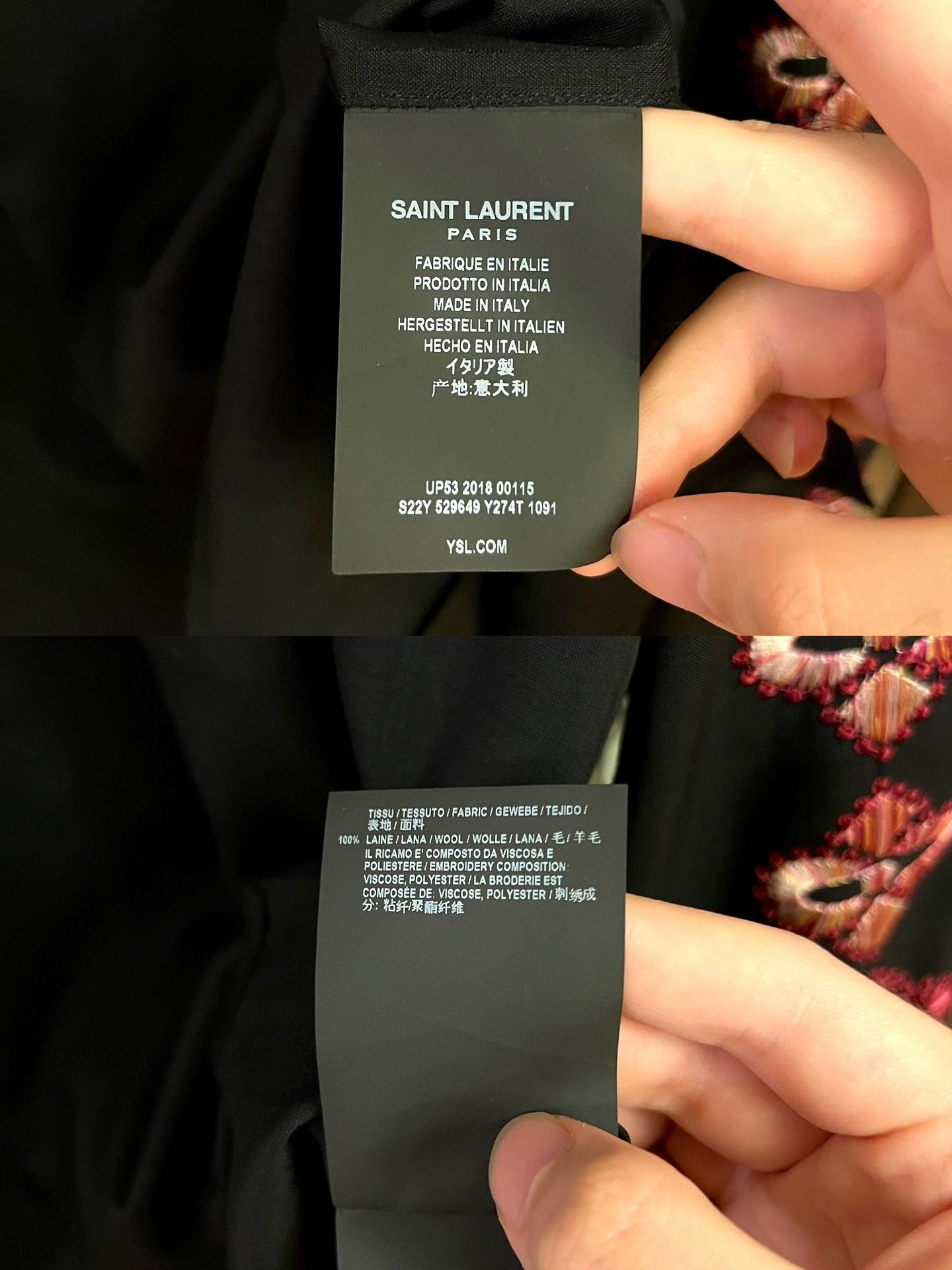 Saint Laurent Paris Saint Laurent 18FW Cherry Blossom Embroidered Shirt Size US M / EU 48-50 / 2 - 6 Thumbnail